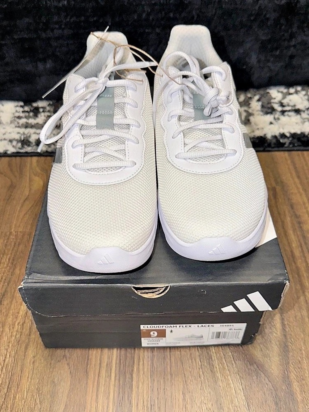adidas Cloudfoam Flex - Laces Athletic Shoes White US 9 NWT